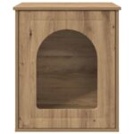 vidaXL Mačka Dom Remeselnícky dub 53 x 52 x 62 cm Kompozitné drevo – Obrázok 6