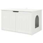 vidaXL Mačka Dom Biela 85 x 55 x 50,5 cm Kompozitné drevo – Obrázok 2