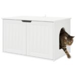 vidaXL Mačka Dom Biela 85 x 55 x 50,5 cm Kompozitné drevo – Obrázok 3
