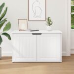 vidaXL Mačka Dom Biela 85 x 55 x 50,5 cm Kompozitné drevo – Obrázok 4