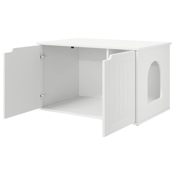 vidaXL Mačka Dom Biela 85 x 55 x 50,5 cm Kompozitné drevo – Obrázok 5
