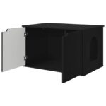vidaXL Mačka Dom Čierna 85 x 55 x 50,5 cm Kompozitné drevo – Obrázok 5