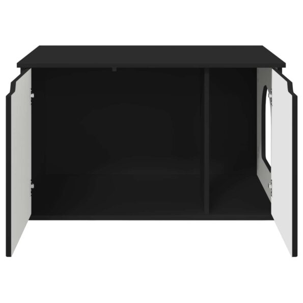vidaXL Mačka Dom Čierna 85 x 55 x 50,5 cm Kompozitné drevo – Obrázok 6