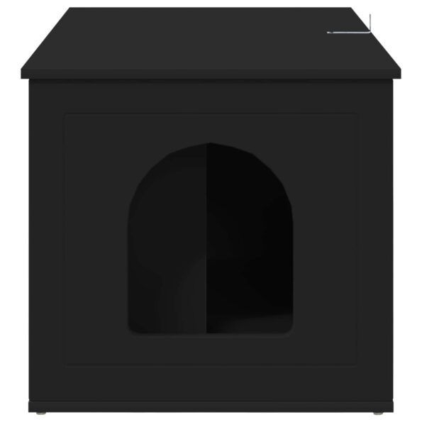 vidaXL Mačka Dom Čierna 85 x 55 x 50,5 cm Kompozitné drevo – Obrázok 8