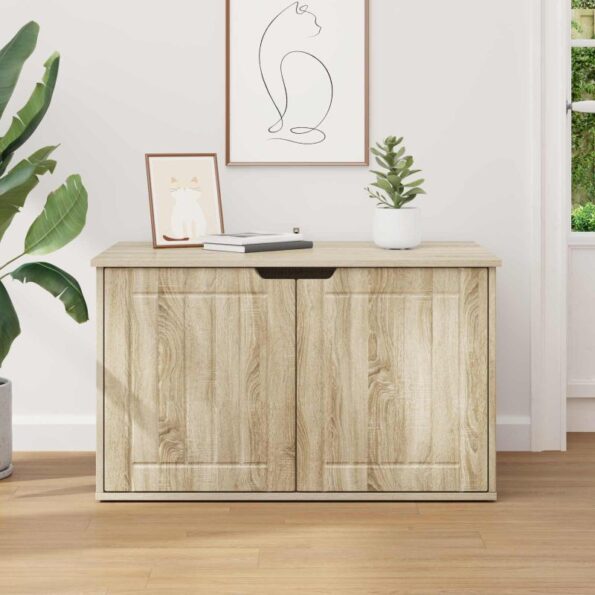 vidaXL Mačka Dom Sonoma 85 x 55 x 50,5 cm Kompozitné drevo – Obrázok 4