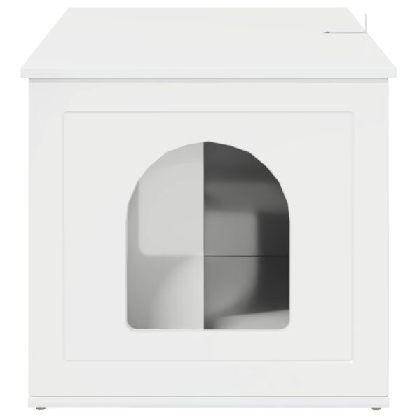 vidaXL Mačka Dom Lesklá biela 85 x 55 x 50,5 cm Kompozitné drevo – Obrázok 8