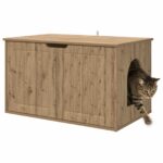 vidaXL Mačka Dom Remeselnícky dub 85 x 55 x 50,5 cm Kompozitné drevo – Obrázok 3