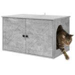 vidaXL Mačka Dom Betónová 85 x 55 x 50 cm Kompozitné drevo – Obrázok 3