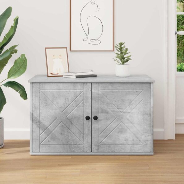 vidaXL Mačka Dom Betónová 85 x 55 x 50 cm Kompozitné drevo – Obrázok 4