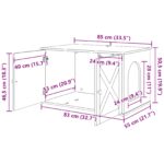 vidaXL Mačka Dom Dymová dub 85 x 55 x 50 cm Kompozitné drevo – Obrázok 13