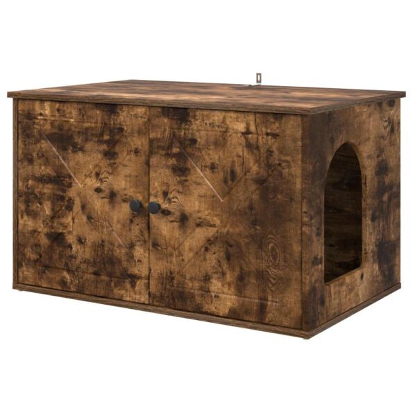 vidaXL Mačka Dom Dymová dub 85 x 55 x 50 cm Kompozitné drevo – Obrázok 2