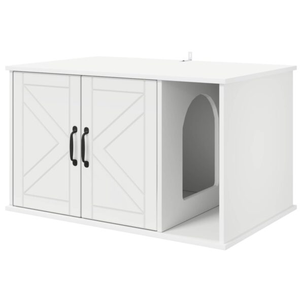 vidaXL Mačka Dom Biela 85 x 55 x 50 cm Kompozitné drevo – Obrázok 2