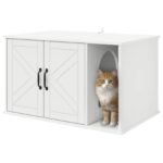 vidaXL Mačka Dom Biela 85 x 55 x 50 cm Kompozitné drevo – Obrázok 3