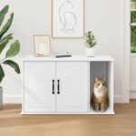 vidaXL Mačka Dom Biela 85 x 55 x 50 cm Kompozitné drevo – Obrázok 4