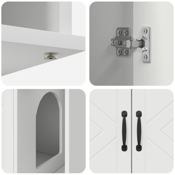 vidaXL Mačka Dom Biela 85 x 55 x 50 cm Kompozitné drevo – Obrázok 9