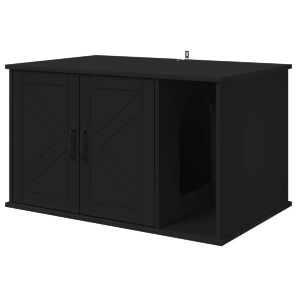 vidaXL Mačka Dom Čierna 85 x 55 x 50 cm Kompozitné drevo – Obrázok 2