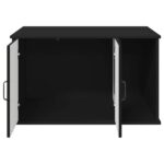 vidaXL Mačka Dom Čierna 85 x 55 x 50 cm Kompozitné drevo – Obrázok 5