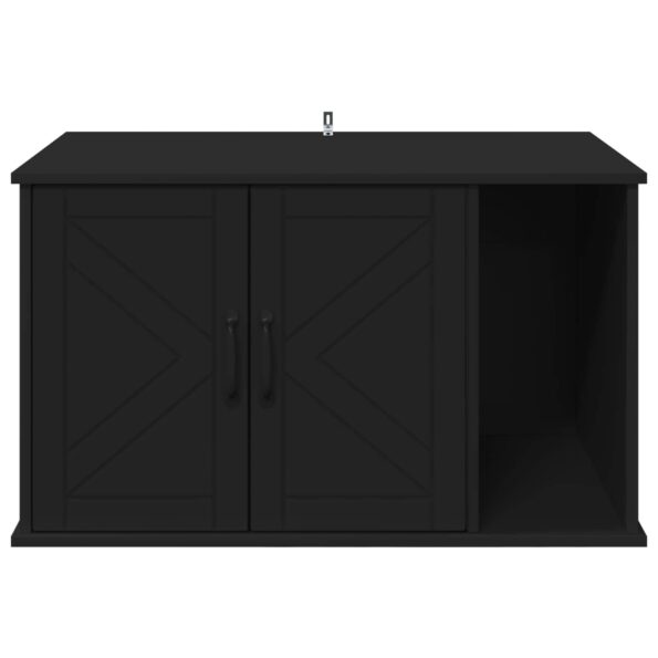 vidaXL Mačka Dom Čierna 85 x 55 x 50 cm Kompozitné drevo – Obrázok 6