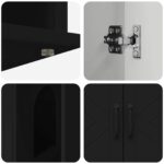 vidaXL Mačka Dom Čierna 85 x 55 x 50 cm Kompozitné drevo – Obrázok 9