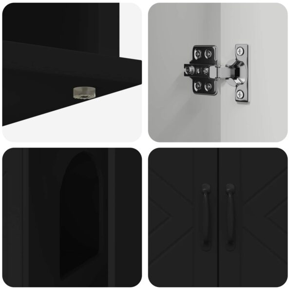 vidaXL Mačka Dom Čierna 85 x 55 x 50 cm Kompozitné drevo – Obrázok 9