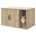 vidaXL Mačka Dom Sonoma 85 x 55 x 50 cm Kompozitné drevo – Obrázok 3