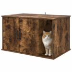 vidaXL Mačka Dom Dymová dub 85 x 55 x 50 cm Kompozitné drevo – Obrázok 3