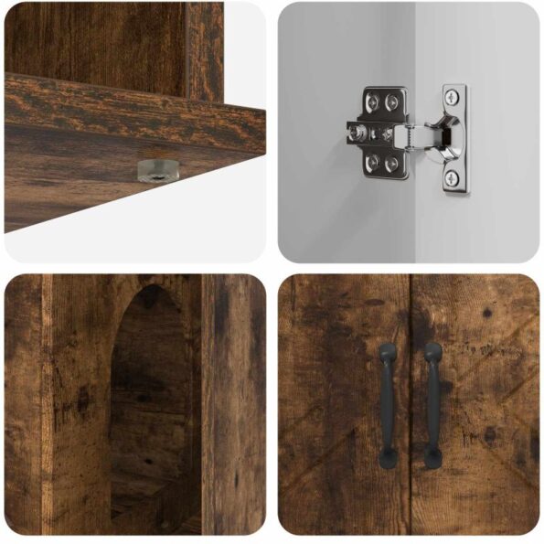 vidaXL Mačka Dom Dymová dub 85 x 55 x 50 cm Kompozitné drevo – Obrázok 9