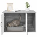 vidaXL Mačka Dom Sivý Sonoma 85 x 55 x 50 cm Kompozitné drevo – Obrázok 10