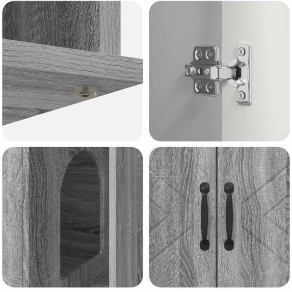 vidaXL Mačka Dom Sivý Sonoma 85 x 55 x 50 cm Kompozitné drevo – Obrázok 9