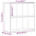 vidaXL Regál na knihy Čierny dub 60 x 30 x 76.5 cm Kompozitné drevo – Obrázok 6