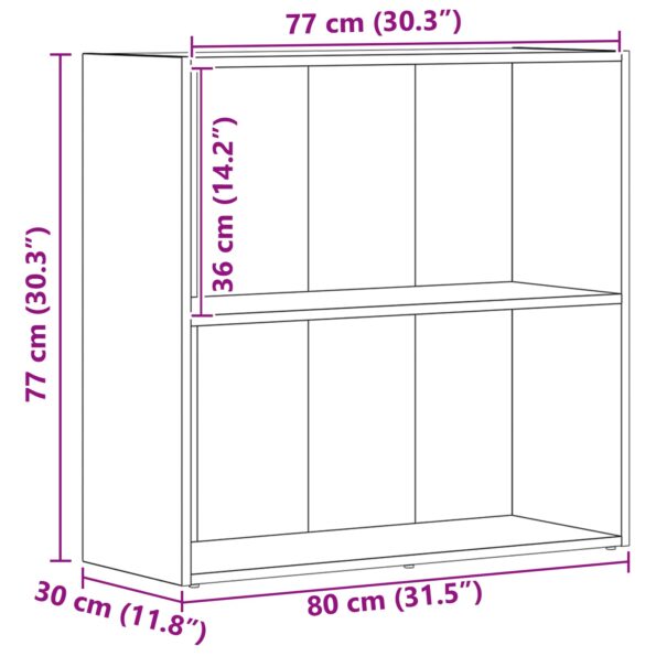 vidaXL Regál na knihy Čierny dub 60 x 30 x 76.5 cm Kompozitné drevo – Obrázok 6