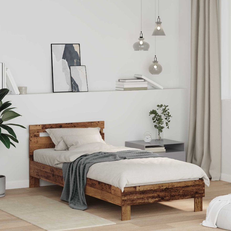 8003733_1.jpg vidaXL Rám postele Staré drevo 98.5 x 200 cm Kompozitné drevo – Obrázok 1