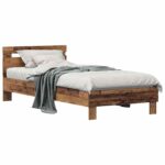 vidaXL Rám postele Staré drevo 98.5 x 200 cm Kompozitné drevo – Obrázok 2