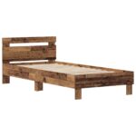vidaXL Rám postele Staré drevo 98.5 x 200 cm Kompozitné drevo – Obrázok 3