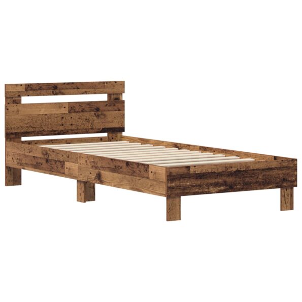 vidaXL Rám postele Staré drevo 98.5 x 200 cm Kompozitné drevo – Obrázok 3