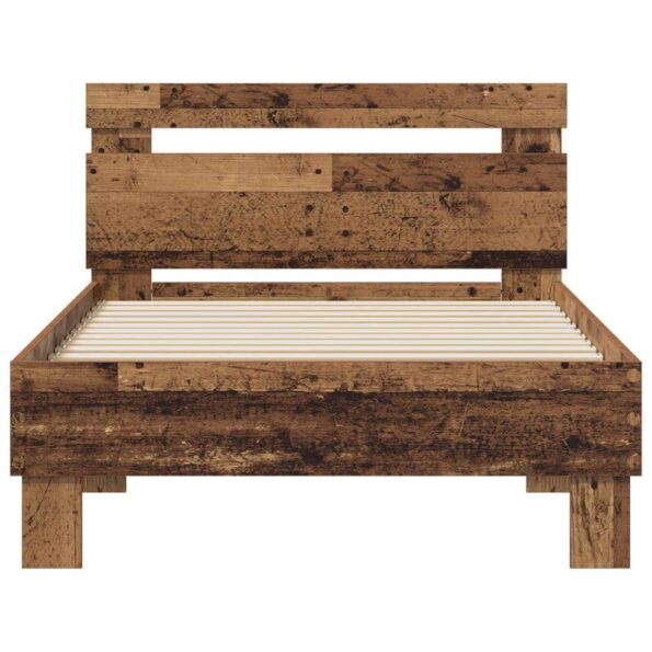 vidaXL Rám postele Staré drevo 98.5 x 200 cm Kompozitné drevo – Obrázok 4