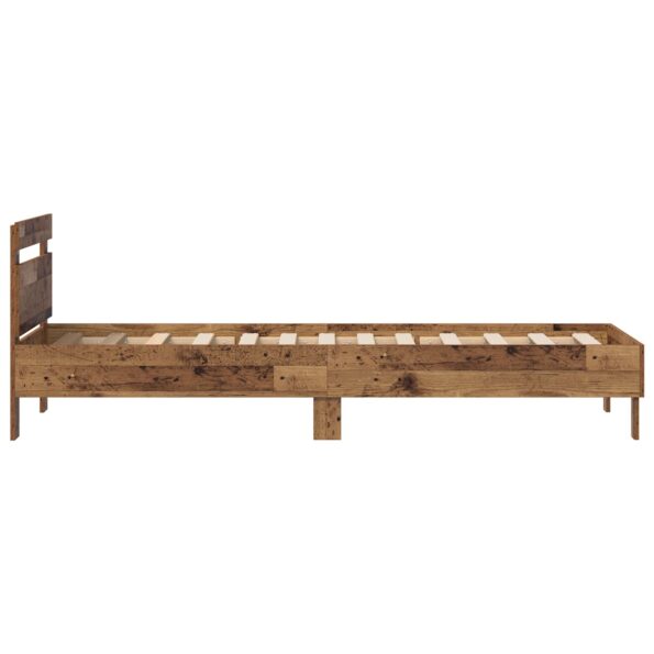 vidaXL Rám postele Staré drevo 98.5 x 200 cm Kompozitné drevo – Obrázok 5