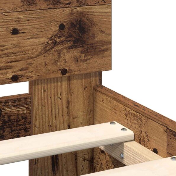 vidaXL Rám postele Staré drevo 98.5 x 200 cm Kompozitné drevo – Obrázok 7