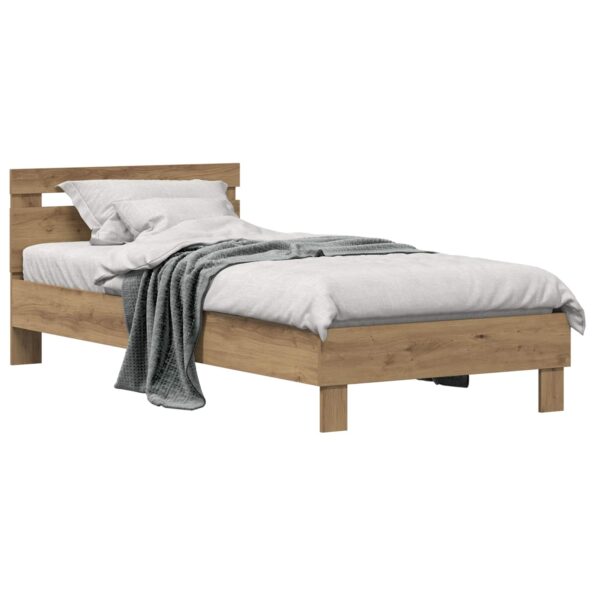 vidaXL Rám postele Remeselný dub 98.5 x 200 cm Kompozitné drevo – Obrázok 2