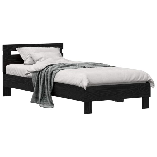 vidaXL Rám postele Čierny dub 98.5 x 200 cm Kompozitné drevo – Obrázok 2