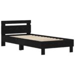 vidaXL Rám postele Čierny dub 98.5 x 200 cm Kompozitné drevo – Obrázok 3