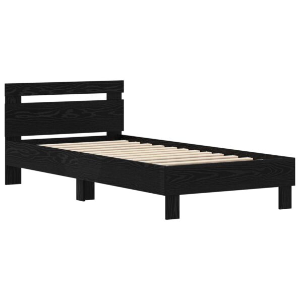 vidaXL Rám postele Čierny dub 98.5 x 200 cm Kompozitné drevo – Obrázok 3