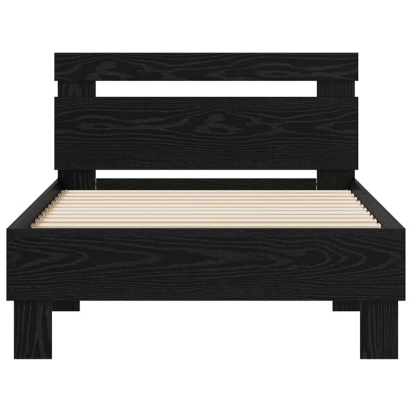 vidaXL Rám postele Čierny dub 98.5 x 200 cm Kompozitné drevo – Obrázok 4