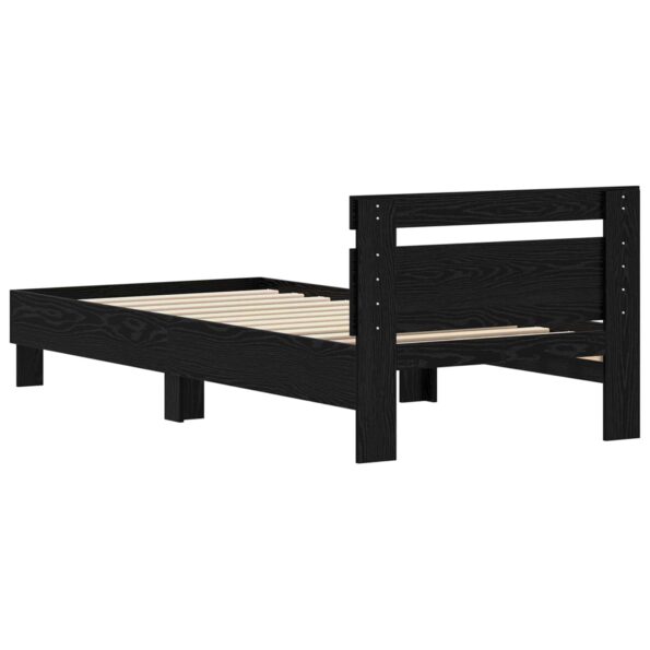 vidaXL Rám postele Čierny dub 98.5 x 200 cm Kompozitné drevo – Obrázok 6