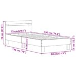 vidaXL Rám postele Staré drevo 75 x 190 cm Kompozitné drevo – Obrázok 9