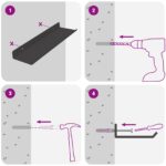 vidaXL Stenná polica s poličkou Nástenný 4 pcs Čierna 30 x 9 x 2,5 cm – Obrázok 10