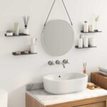 vidaXL Stenná polica s poličkou Nástenný 4 pcs Čierna 30 x 9 x 2,5 cm – Obrázok 4