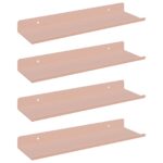 vidaXL Stenná polica s poličkou Nástenný 4 pcs Ružová 30 x 9 x 2,5 cm – Obrázok 2