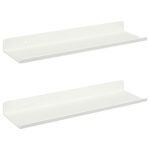 vidaXL Stenná polica s poličkou Nástenný 2 pcs Biela 30 x 9 x 2,5 cm – Obrázok 2