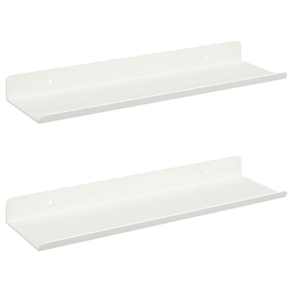 vidaXL Stenná polica s poličkou Nástenný 2 pcs Biela 30 x 9 x 2,5 cm – Obrázok 2